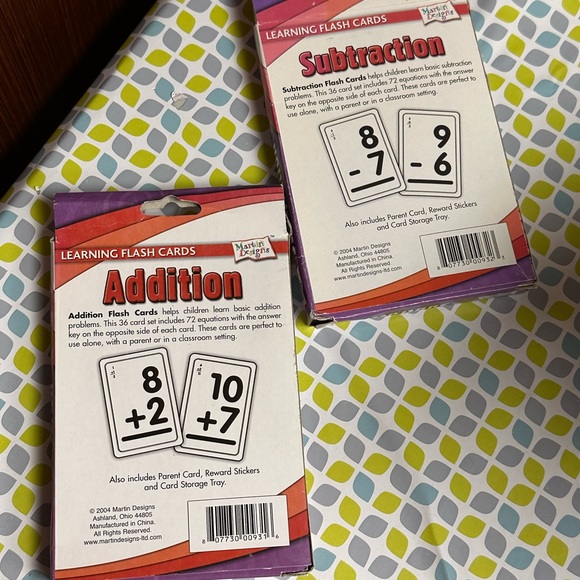 Subtraction Learning Flash Cards & Addition Flashcards by Martin Designs - Picture 2 of 4